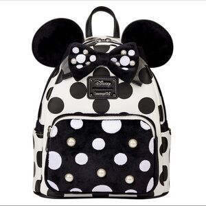 Minnie Mouse Polka Dot Pearl Mini Loungefly Backpack (NWT)